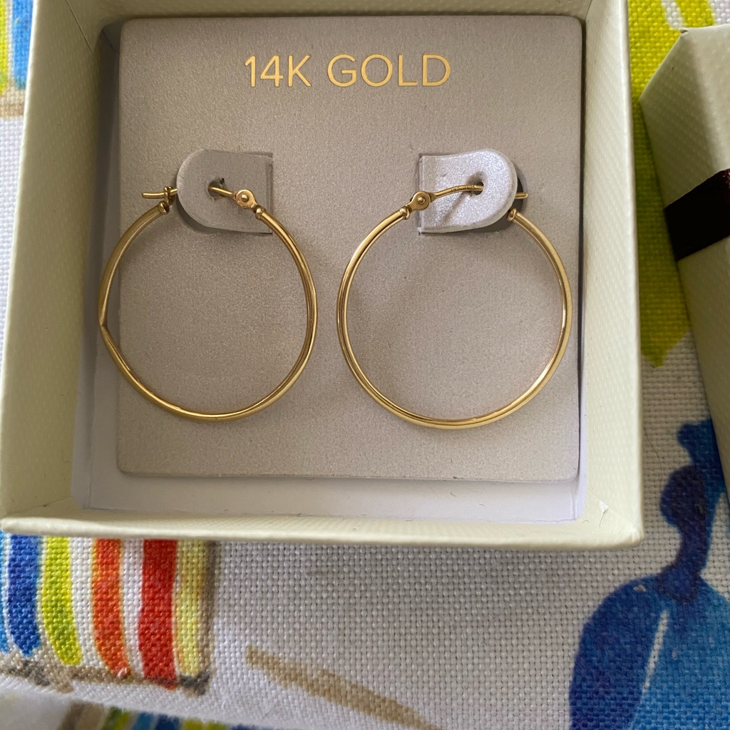 14 Kt Italian Yellow Gold Hoops